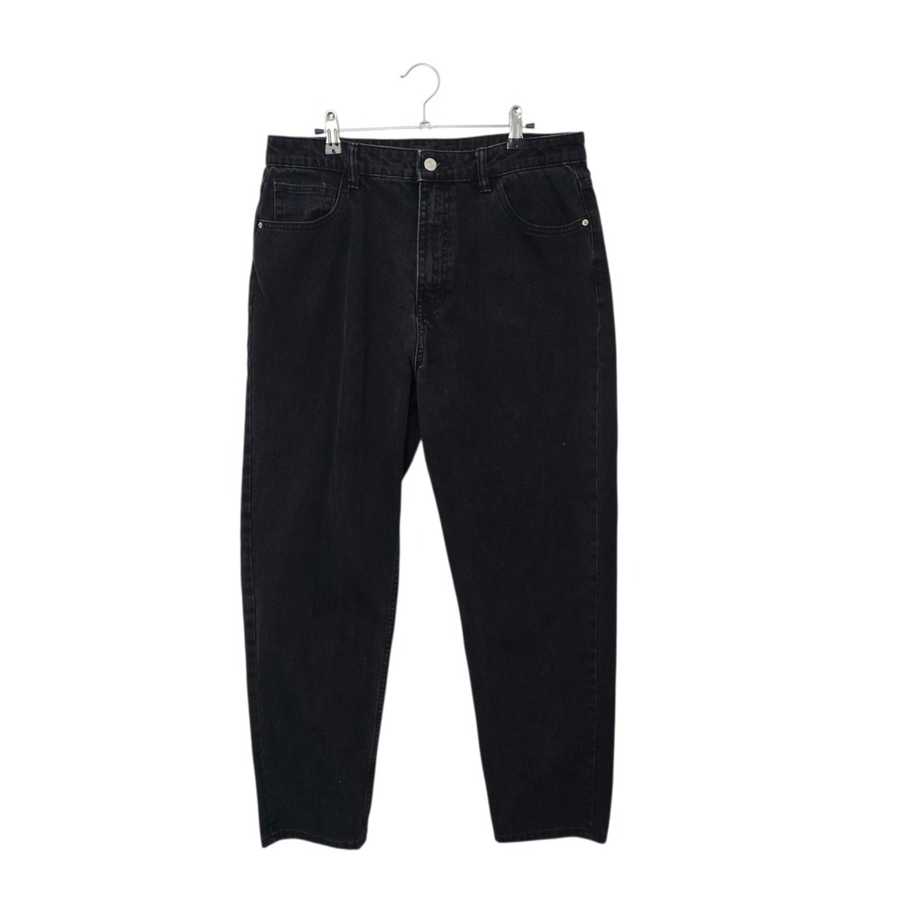 Zara Mom Jeans‎ Womens 12 Black High Waisted Tapered Leg Denim